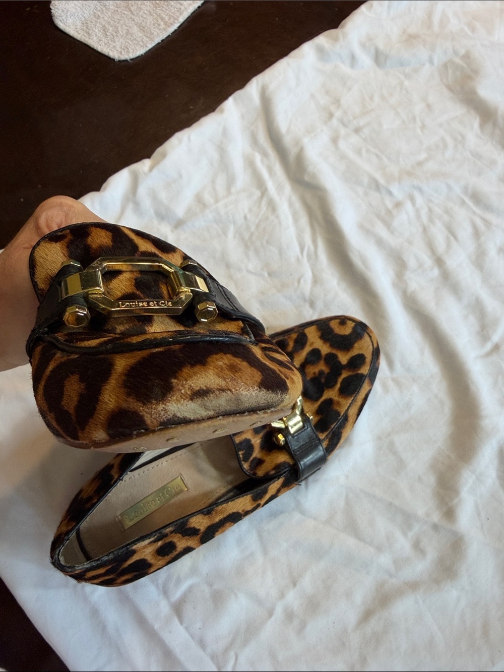 Louise et Cie Leopard Print Loafers with Gold Hardware - Picture 14 of 14